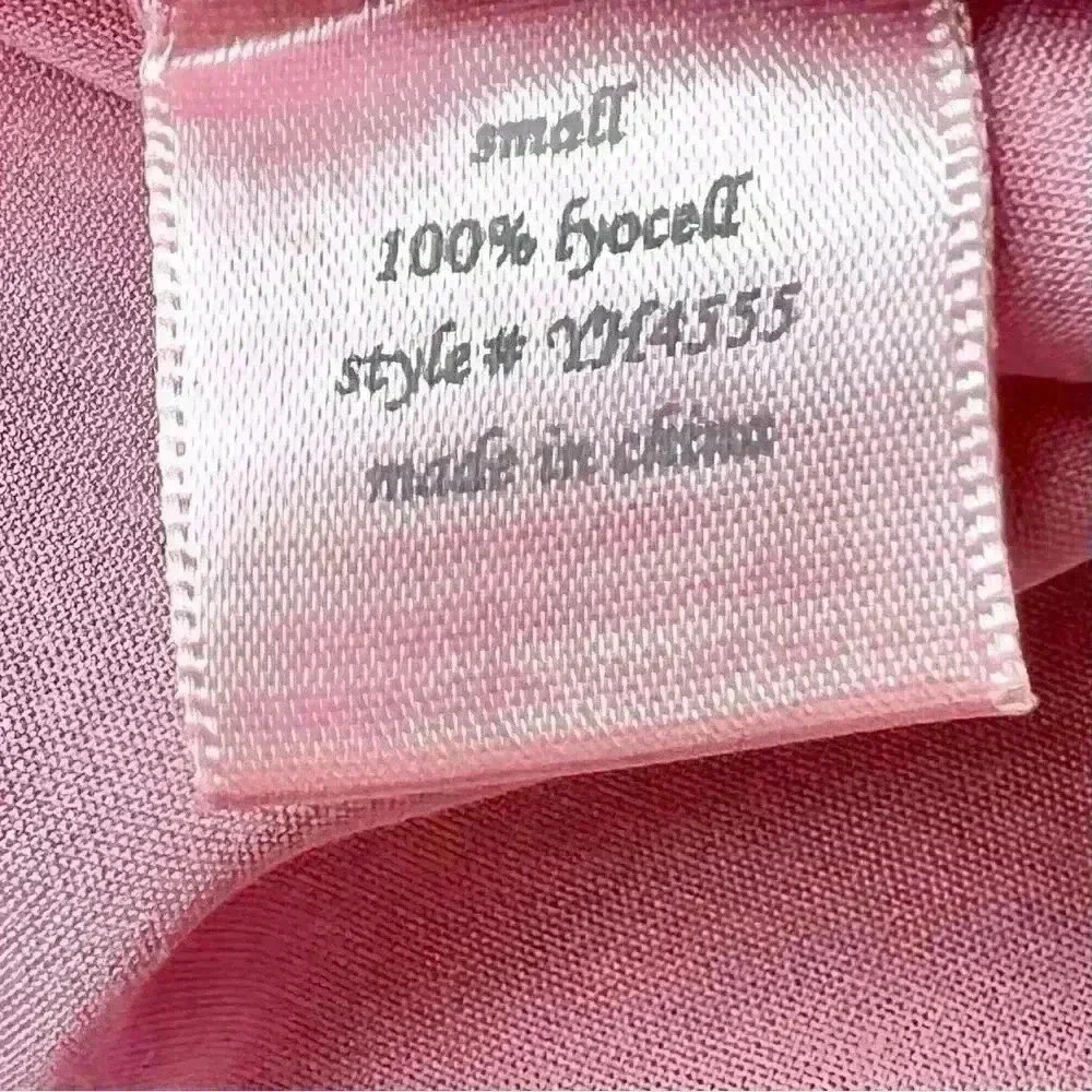 Blue Rain Pink Peplum Bell Sleeve Blouse with Crisscross Neckline Size Small - Picture 13 of 14